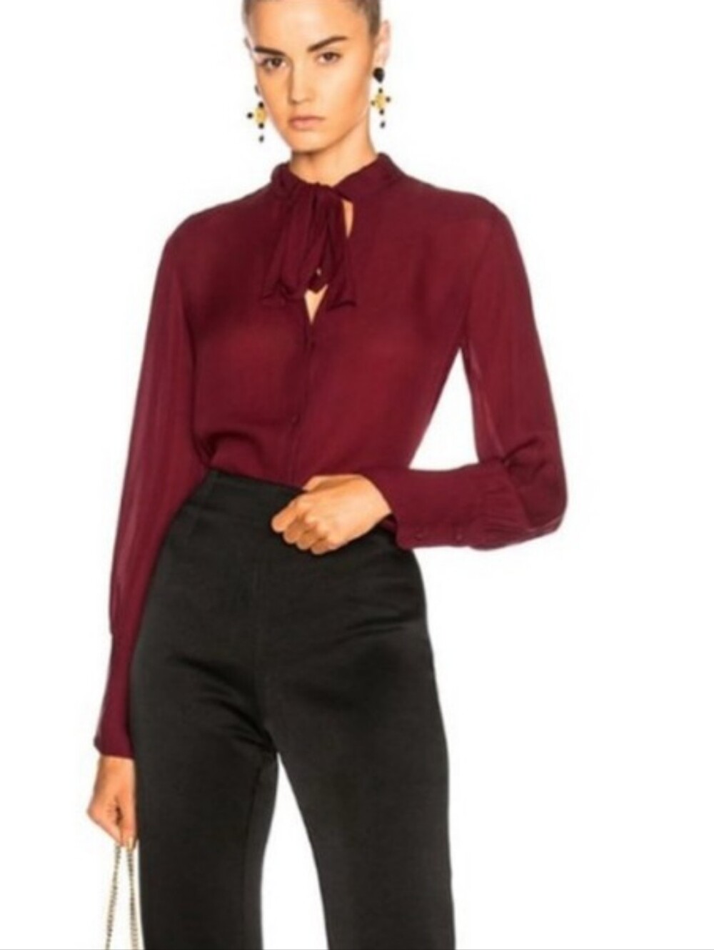Nili Lotan Burgundy Blouse